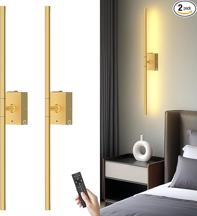Battery Operated Wall Sconces Set of 2: 10000mAh Rechargeable Wall Lights by BatteryPoweredMotionSensorLight
