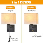 Bedside Wall Lamp for Bedroom, Plug in Wall Sconce - Image 4