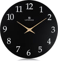 Lafocuse 12 Inch Wooden Black Wall Clock Battery Operated Silent Non-Ticking by VisiteLafocuse