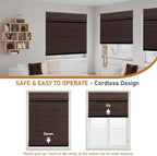 SEEYE Cordless Bamboo Roman Shades, Roll Up Blind Privacy Shade - Image 3