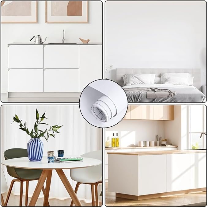 Arthome 17"x120" White Contact Paper, Peel and Stick Matte Wallpaper, Self - Image 6