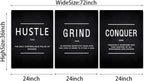 KAWAHONE Inspiration Canvas Wall Art Large, Grind Hustle Conquer Quotes Poster - Image 7