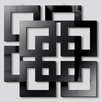 Weysat Wall Mount Home Mirror, 2 Pieces Silver Square Decorative Mirror by Weysat