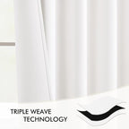 MIULEE Pure White Back Tab Light Blocking Curtains 72 Inch Length 2 Panels Set - Image 7