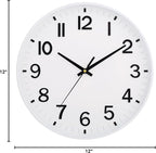 HZDHCLH White Wall Clocks Battery Operated 12 inch Silent Non Ticking Modern - Image 7
