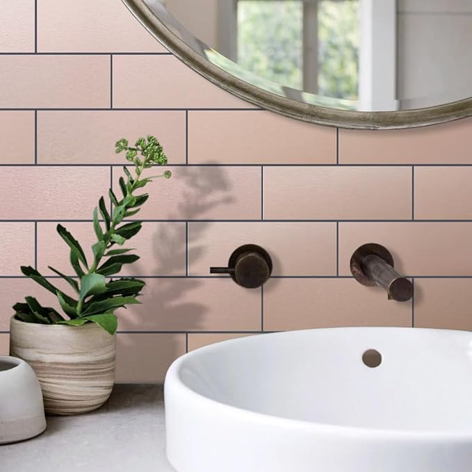 AULIGET 20-Piece Copper Peel and Stick Backsplash Metal Tile, Laundry Room - Image 4