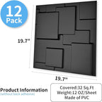 Art3d 19.7" x 19.7" Wall Panel City - Image 3