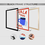 Black Framed Wall Art Posters Kitchen Por La Mañana Cafe Print Vintage Coffee - Image 3