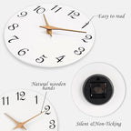 Mosewa Wall Clock White Silent Non Ticking Battery Operated Simple Minimalist - Image 6