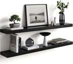 Homeforia Black Floating Shelves 36 inches Long, High End Solid Real Wood 36 by Homeforia