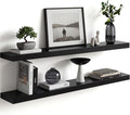 Homeforia Black Floating Shelves 36 inches Long, High End Solid Real Wood 36 by Homeforia