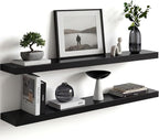 Homeforia Black Floating Shelves 36 inches Long, High End Solid Real Wood 36 by Homeforia