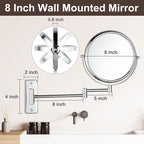 DECLUTTR 8 Inch Wall Mounted Magnifying Mirror - Image 6