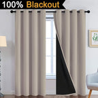 Yakamok 100% Blackout Curtains 96 Inches Long, 2 Thick Layers Heat and Full - Image 2