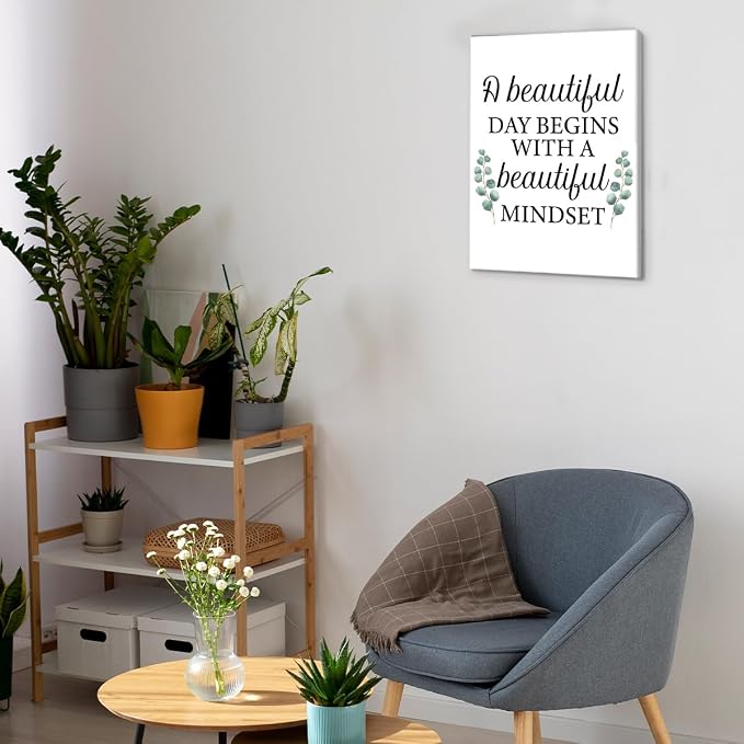 Motivational Eucalyptus Wall Art Decor, Inspirational Green Botanical Pictures - Image 5