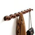 Wood Coat Rack Wall Mount -8 Pack Walnut Coat Hooks by Vinoil