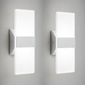 Modern LED Wall Sconces Set of Two, 12 Inch Indoor Dimmable Brushed Nickel Wall by BrillianceMeetsDurability