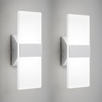 Modern LED Wall Sconces Set of Two, 12 Inch Indoor Dimmable Brushed Nickel Wall by BrillianceMeetsDurability