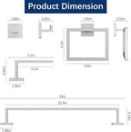 Gypie 24-Inch Extended Towel Bar Set Wall Mounted, Bathroom Accessory Set - Image 4