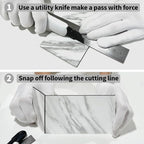 AULIGET 100-Piece White Marble Look Peel and Stick Backsplash Wall Tiles - Image 7