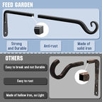 FEED GARDEN 15 Inch 2 Pack Hand-Forged Hanging Plant Bracket Heavy Duty Metal - Image 4