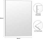 KOCUUY Silver Bathroom Mirror, HD Tempered Glass, Anti-Rust Brushed Silver Frame - Image 9