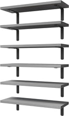 WOPITUES Wood Floating Shelves Set of 6, Shelves by WOPITUESOfficial