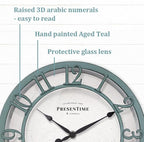Presentime & Co 10" Farmhouse Series Wall Clock, Shiplap Style, Silent No - Image 2