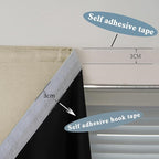 AJAZZ 100% Blackout Curtains for Bedroom Self Adhesive Curtains Temporary - Image 7