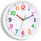 Kids Wall Clock: Telling Time Teaching Wall Clocks Silent Non-Ticking Clocks by Lantoo
