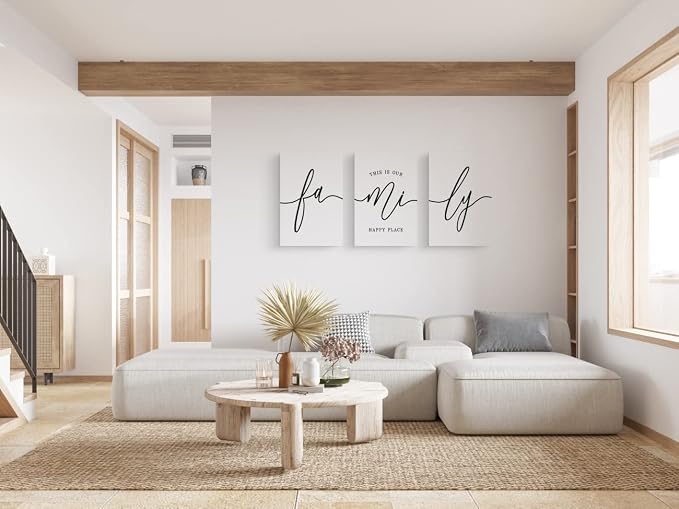 GUBIYU Family Wall Decor Home, Love Wall Art Set of 3 - Image 2