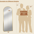 58"x18" Full Length Mirror, Arched Full Body Mirror, Standing Hanging or - Image 7