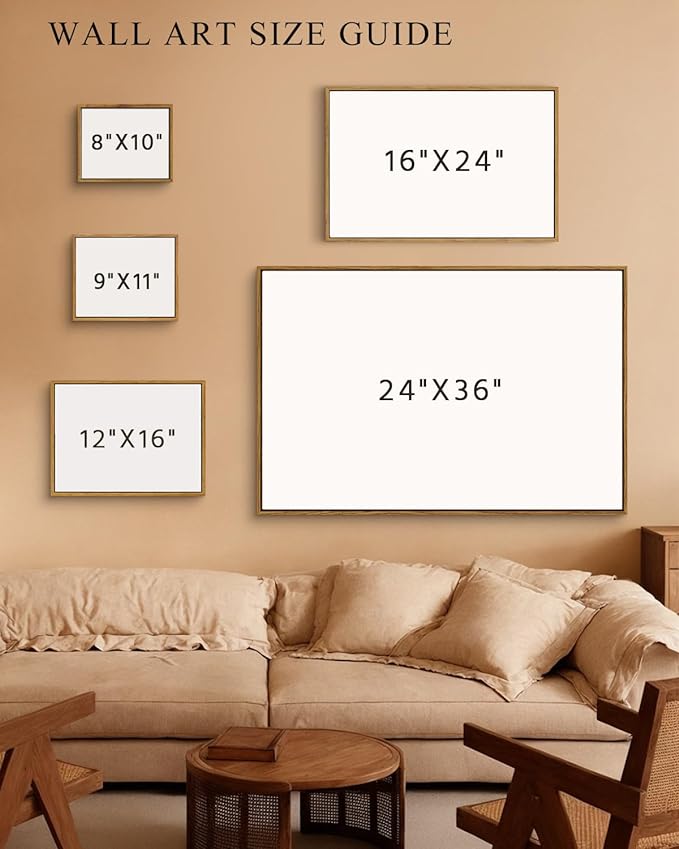 InSimSea Framed Canvas Wall Art, Countryside Field Modern Farmhouse Decor - Image 6