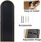 HARRITPURE 64"x21" Arched Full Length Mirror Free Standing Leaning Hanging - Image 9