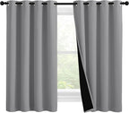 NICETOWN Silver Grey 100% Blackout Curtains by NICETOWN