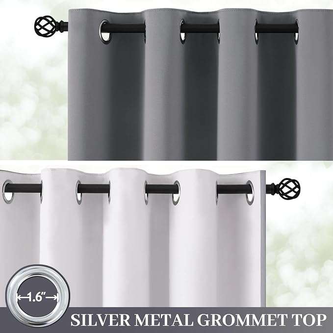 Yakamok 100% Blackout Curtain Panels 72 inches Cold and Light Blocking Drapes - Image 2