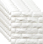 YU LI 3DH 3D Wall Panels Peel and Stick 30PCS White Foam Brick Wallpaper by YULI3DH
