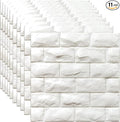 3D Wall Panels Peel and Stick 11PCS White Foam Brick Wallpaper by YULI3DH