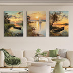 Vintage Farmhouse Sunset Canvas Wall Art - Image 5