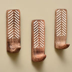 IndianShelf 10 LB- 3 Pieces Decorative Wood Adhesive Wall Hooks–Boho Peel and by IndianShelf