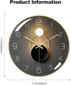 Ergocar Wall Clock, Art Deco Wall Clock, Non-Ticking Silent Modern Metal Wall - Image 7
