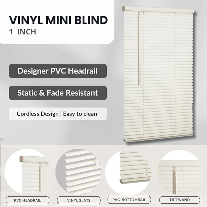 LOTUS & WINDOWARE Cordless Mini Blind, Window Blinds - Image 4