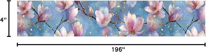 Magnolia Flower Wallpaper Border 196x4 Inch Peel and Stick Wall Border Pink - Image 10