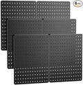 Peg Board, Heavy Duty Metal Pegboard, 6 Pack Black Peg Board Panels, 60lbs Load by Hogurity