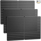 Peg Board, Heavy Duty Metal Pegboard, 6 Pack Black Peg Board Panels, 60lbs Load by Hogurity