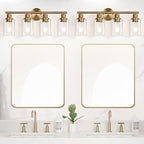Zarbitta 4-Light Bathroom Light Fixtures, Brushed Brass Modern Vanity Lights - Image 6