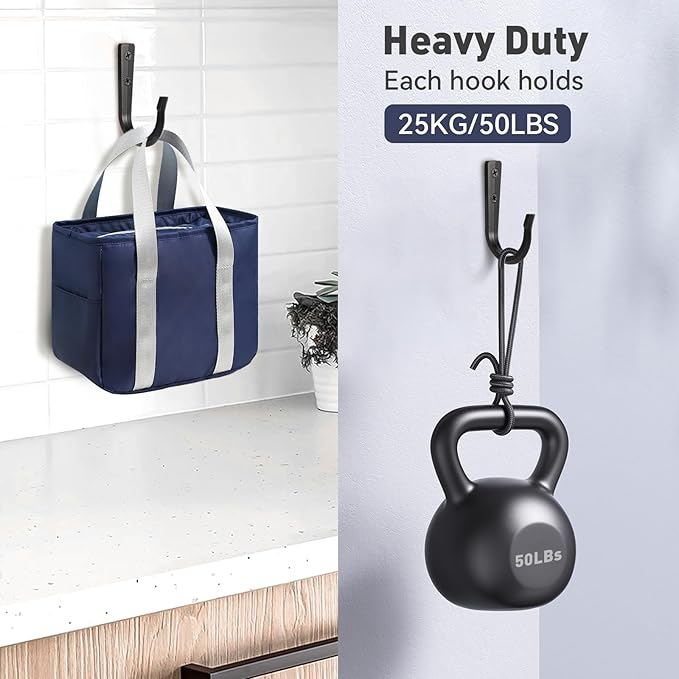 5Pcs Large Size Heavy Duty Wall Hooks, Coat Hooks, Wall Hooks - Image 3