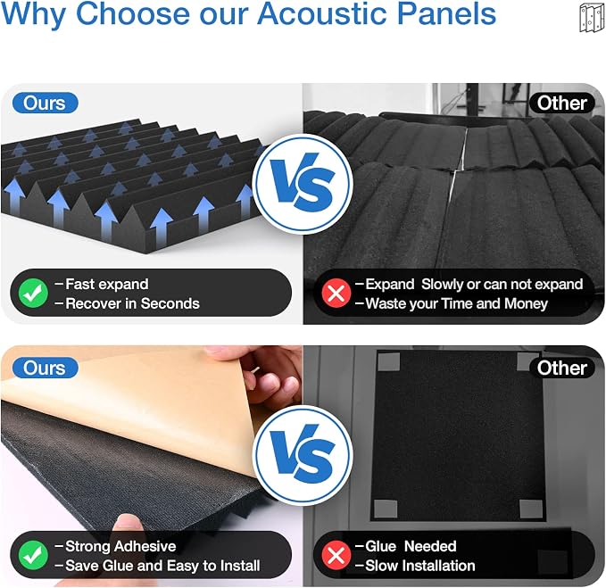 48 Pack Sound Proof Foam Panels - Image 3