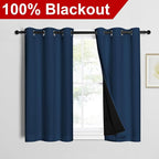 NICETOWN Moroccan Blue 100% Blackout Curtains 45 inches Long, Thermal Insulated - Image 2