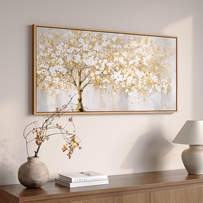 Large Framed Gold Tree Wall Art - Image 4